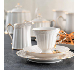 Serwis do herbaty dla 12 osób Clara Gold Ivory