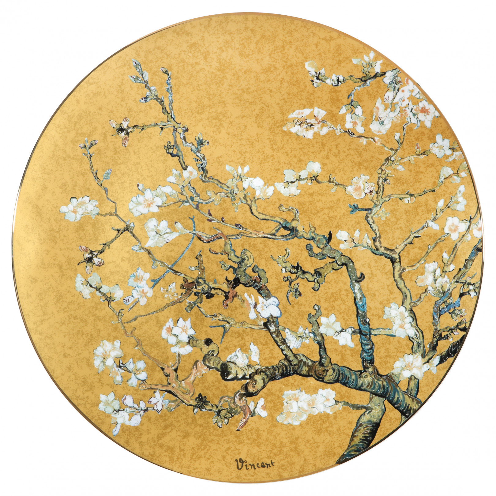 Obraz na porcelanie 51 cm V. van Gogh - Kwiat migdałowca złoty - Goebel