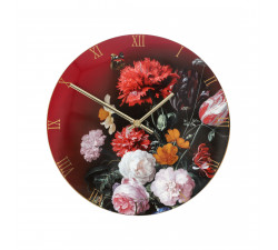 Zegar porcelanowy 31 cm J.D. de Heem - Kwiaty w wazonie - Goebel