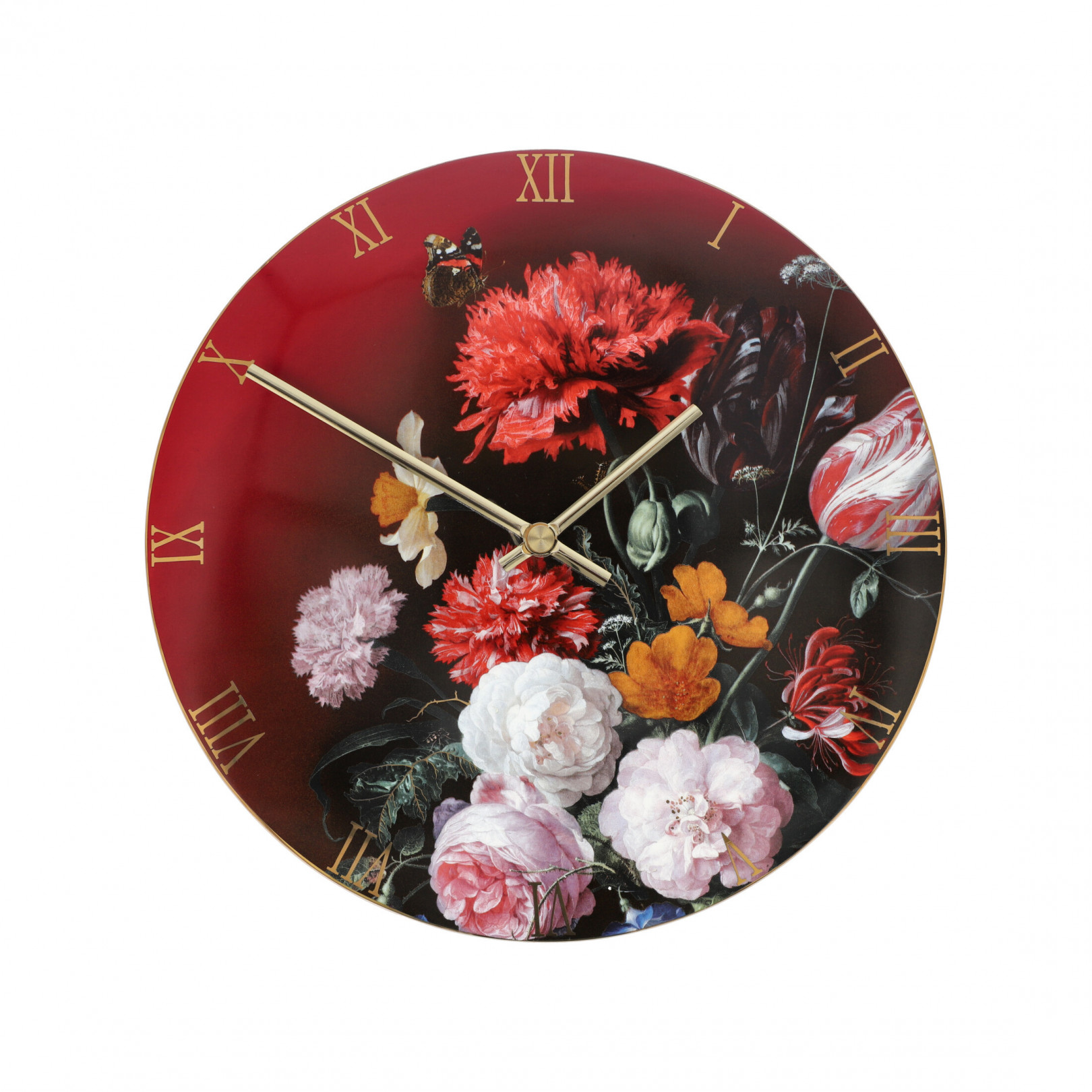 Zegar porcelanowy 31 cm J.D. de Heem - Kwiaty w wazonie - Goebel
