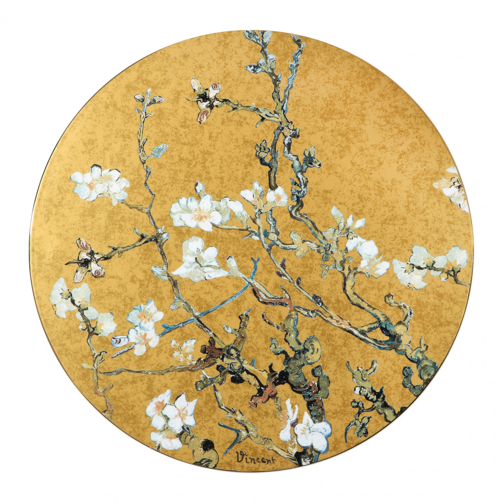V. van Gogh - Kwiat migdałowca złoty - Obraz na porcelanie 41 cm Goebel
