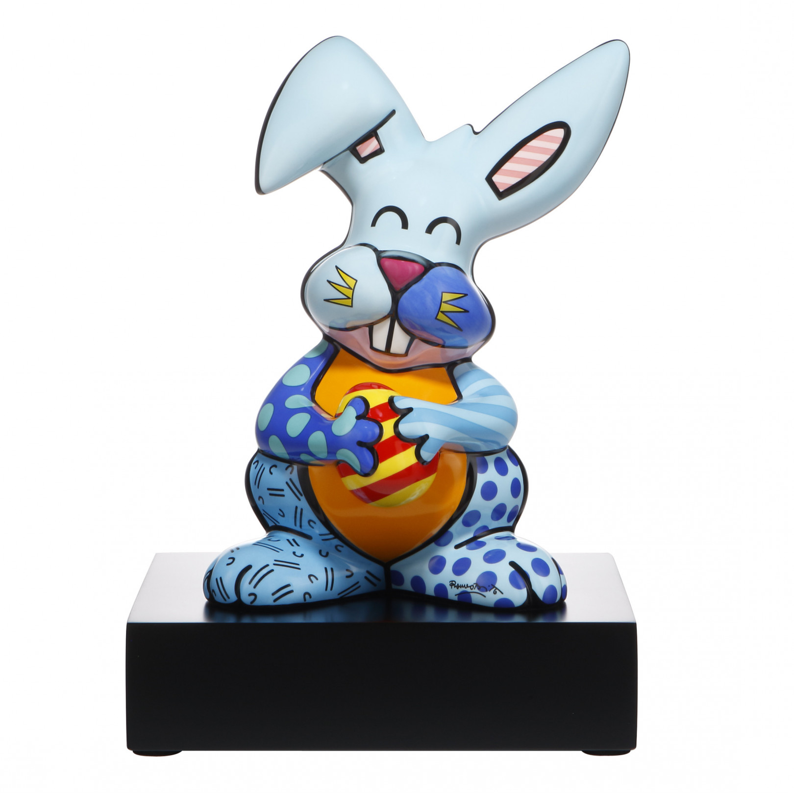 Figurka 32 cm R.Britto- Blue Rabbit - Goebel