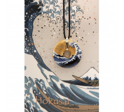 Naszyjnik 5 cm K.Hokusai - Wielka fala - Goebel