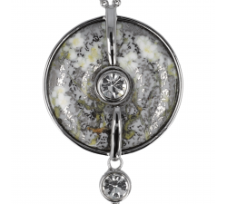 Naszyjnik 5 cm Van Gogh - Kwiat migdałowca srebrny -  Goebel