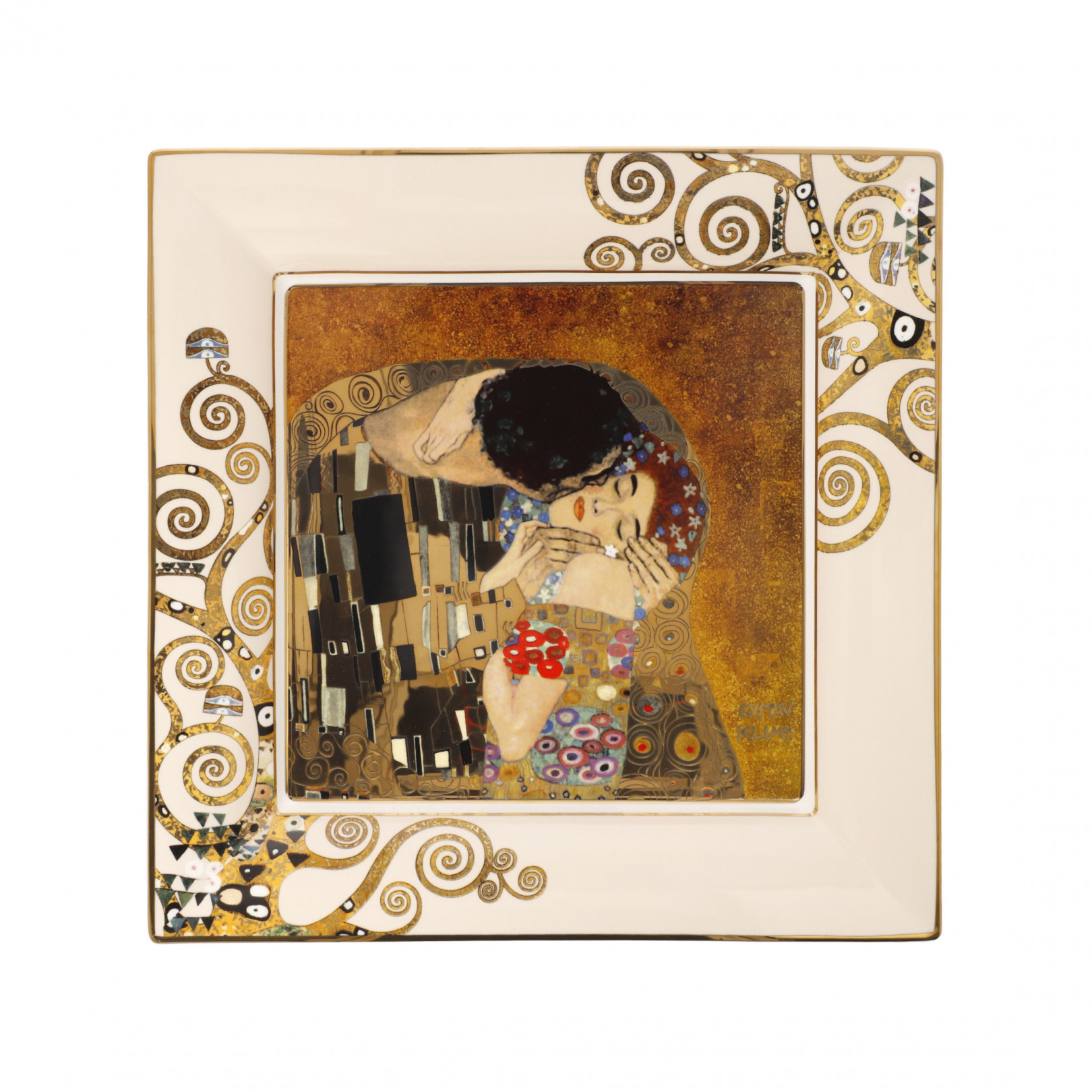 Misa kwadratowa 30 cm G.Klimt  -Pocałunek - Goebel