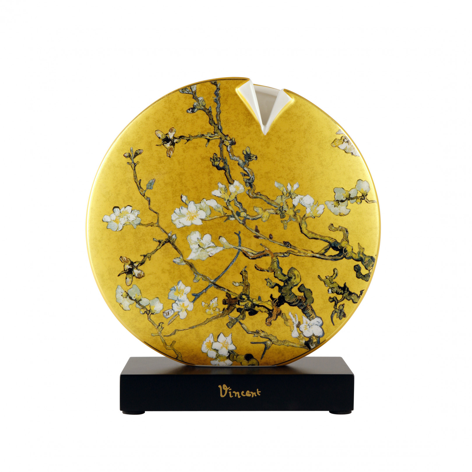 Wazon 22,5 cm V. van Gogh - Kwiat migdałowca złoty - złoty