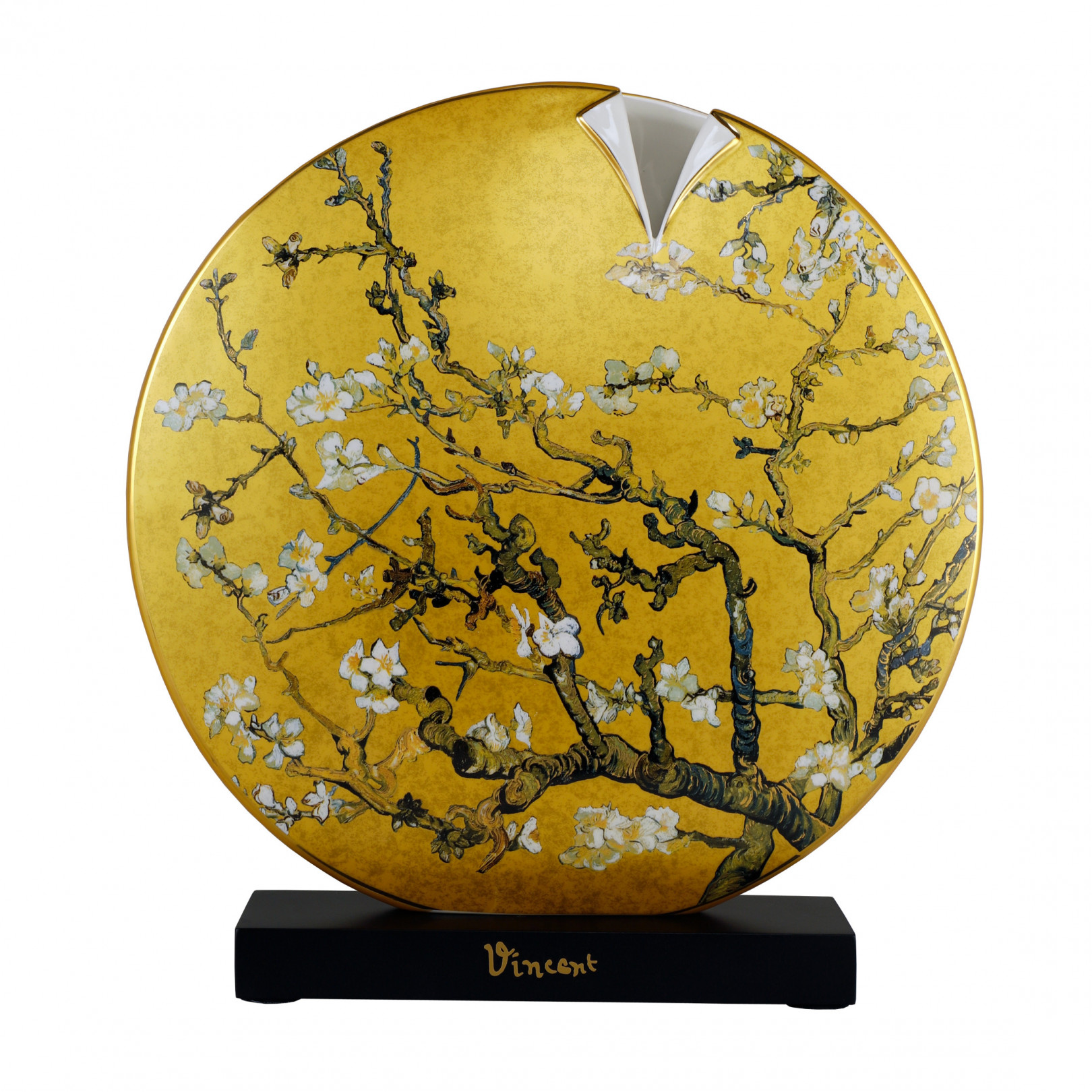 Wazon 33,5 cm V. van Gogh - Kwiat migdałowca złoty - złoty
