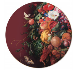 J.D. de Heem - Girlanda z kwiatów i owoców - Obraz na porcelanie 51 cm