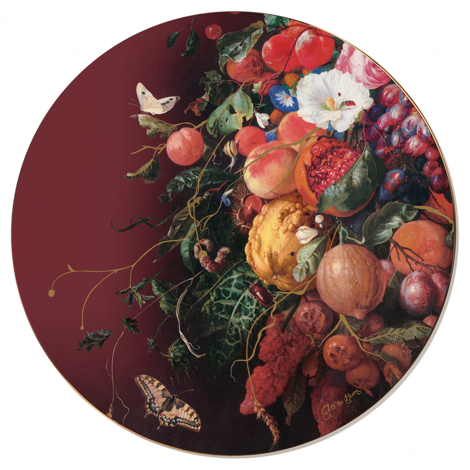 Obraz na porcelanie 51 cm J.D. de Heem - Girlanda z kwiatów i owoców - Goebel