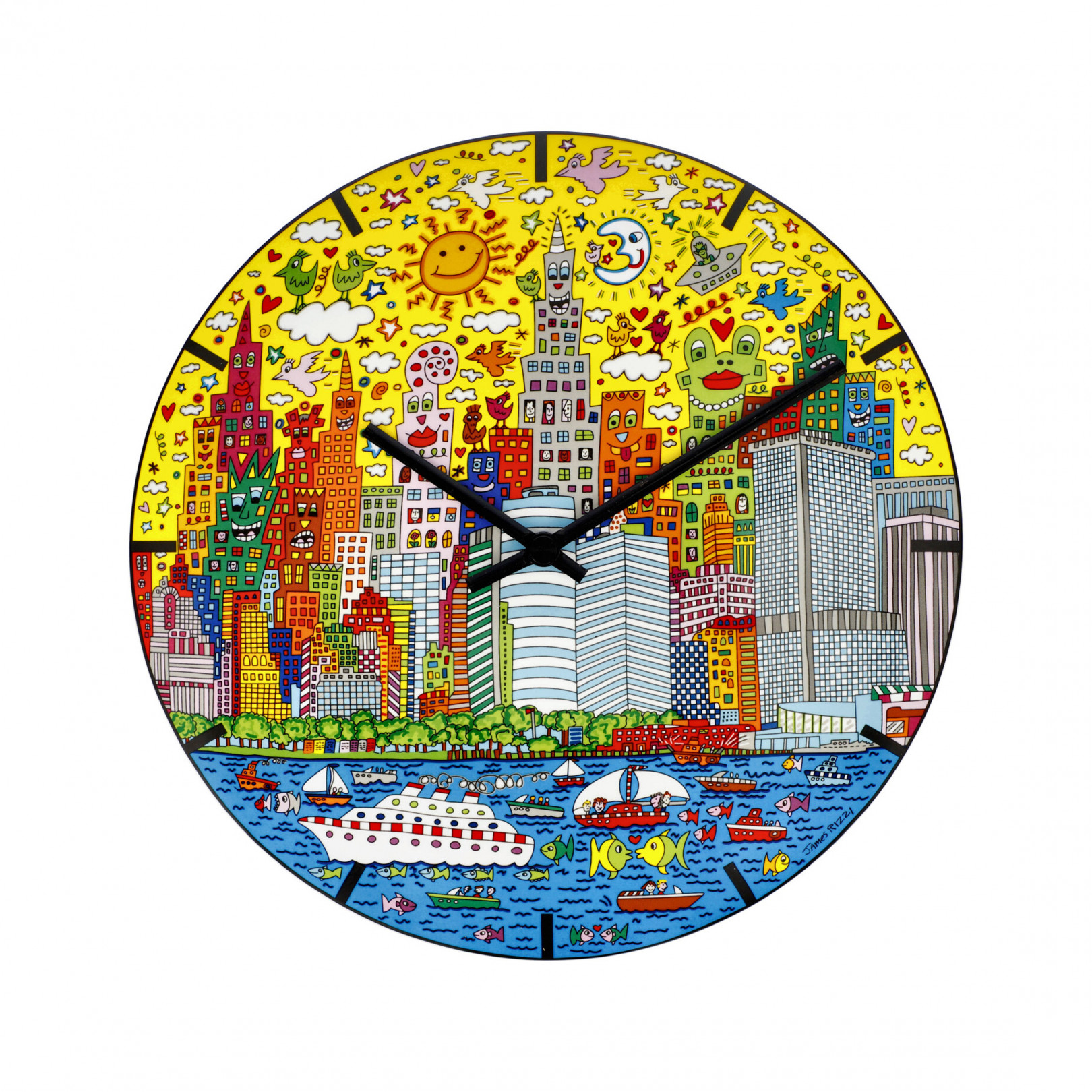 Zegar porcelanowy 31 cm J.Rizzi - My New York City Sunset - Goebel