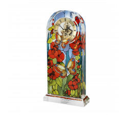Zegar szklany 32 cm - L.C.Tiffany - Butterflies - Goebel