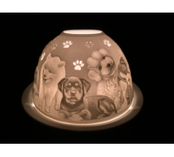 Lampion porcelanowy- Psy