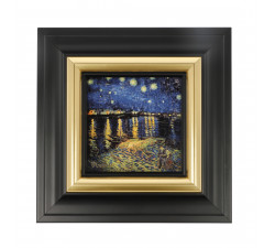 Obraz na porcelanie 16 cm V. van Gogh - Gwieździsta noc nad Rodanem - Goebel