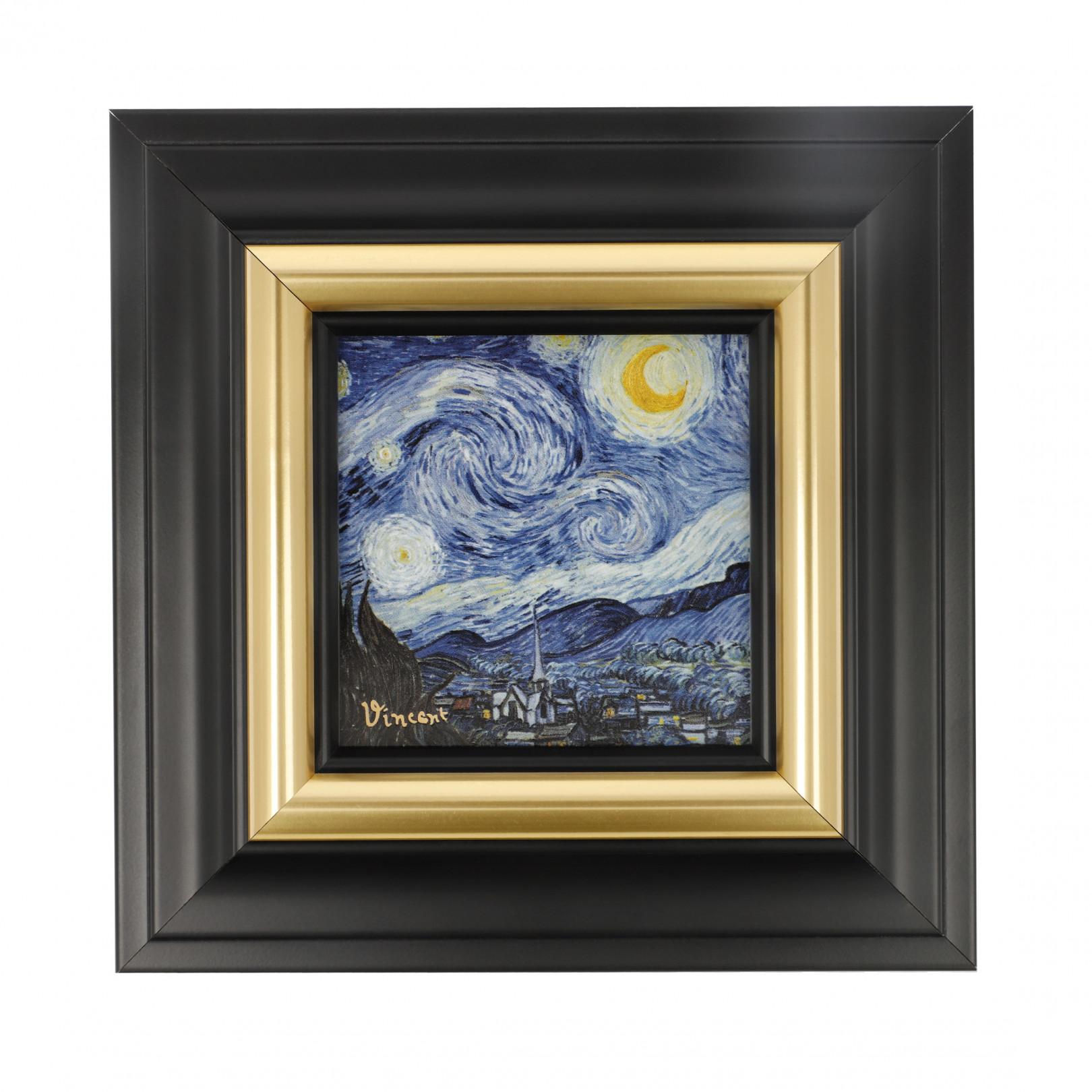 Obraz na porcelanie 16 cm V. van Gogh - Gwieździsta noc - Goebel