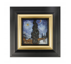 Obraz na porcelanie 16 cm V. van Gogh - Droga z cyprysem i gwiazdą - Goebel