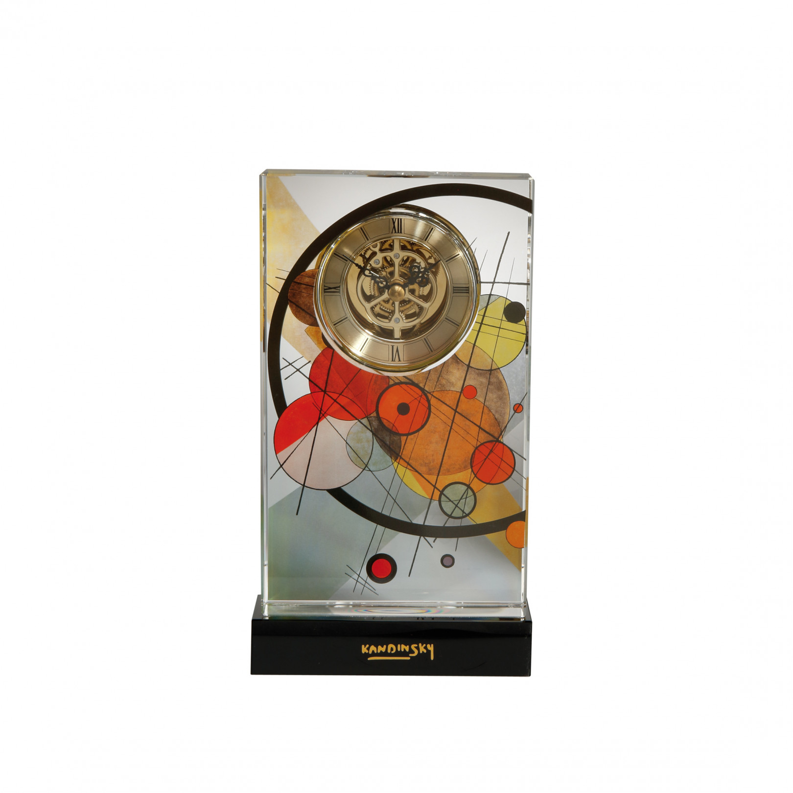 Zegar szklany 22 cm - W.Kandinsky - Kręgi w kręgu - Goebel