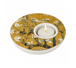 Świecznik 12 cm V. van Gogh - Kwiat migdałowca złoty - Goebel