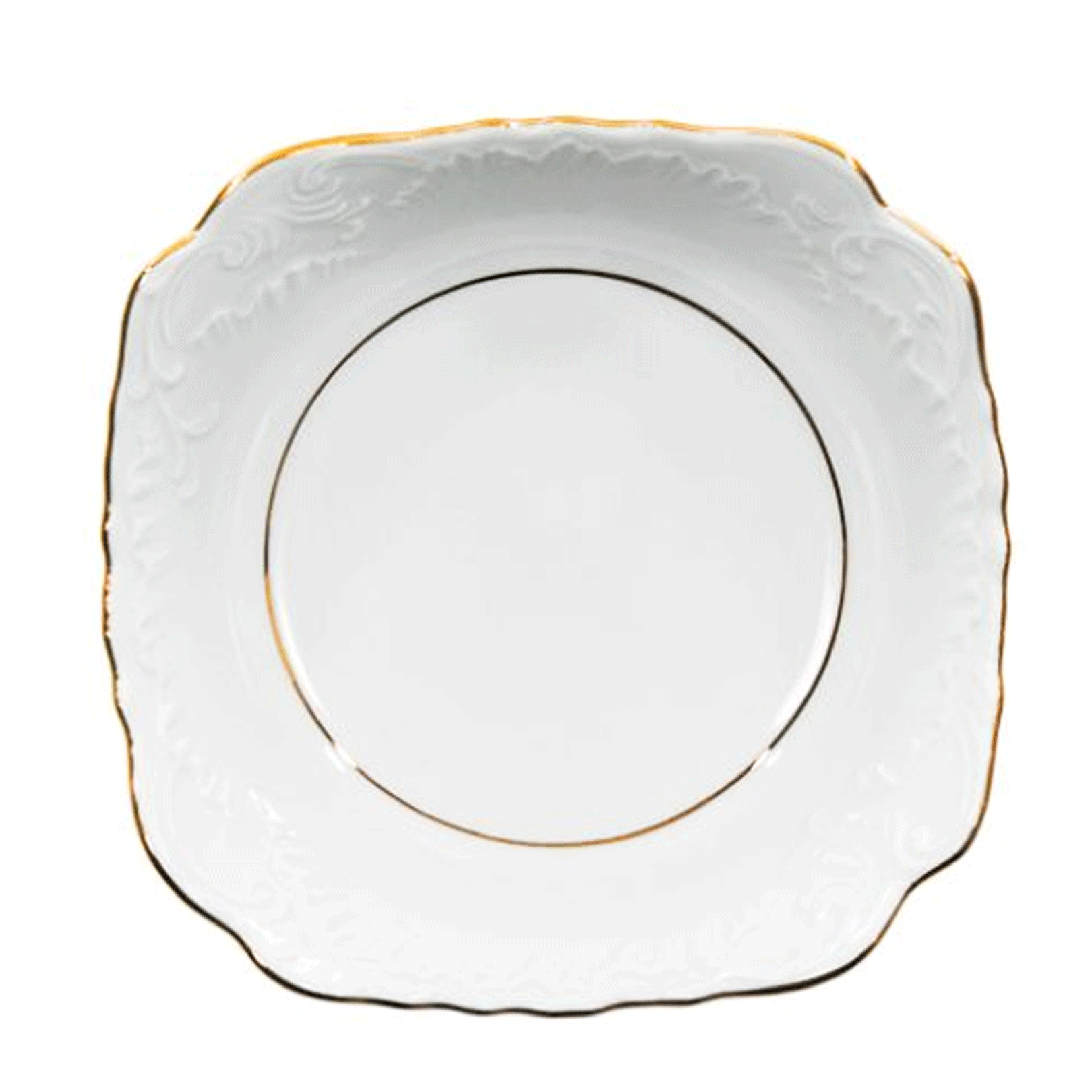 Salaterka kwadratowa 27 cm Rococo Złota Linia Ćmielów