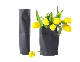 Wazon Pogięty czarny 20 cm Ćmielów