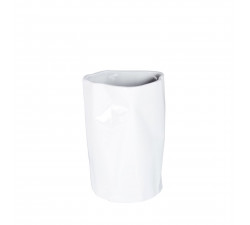 Wazon Pogięty biały 20 cm Ćmielów