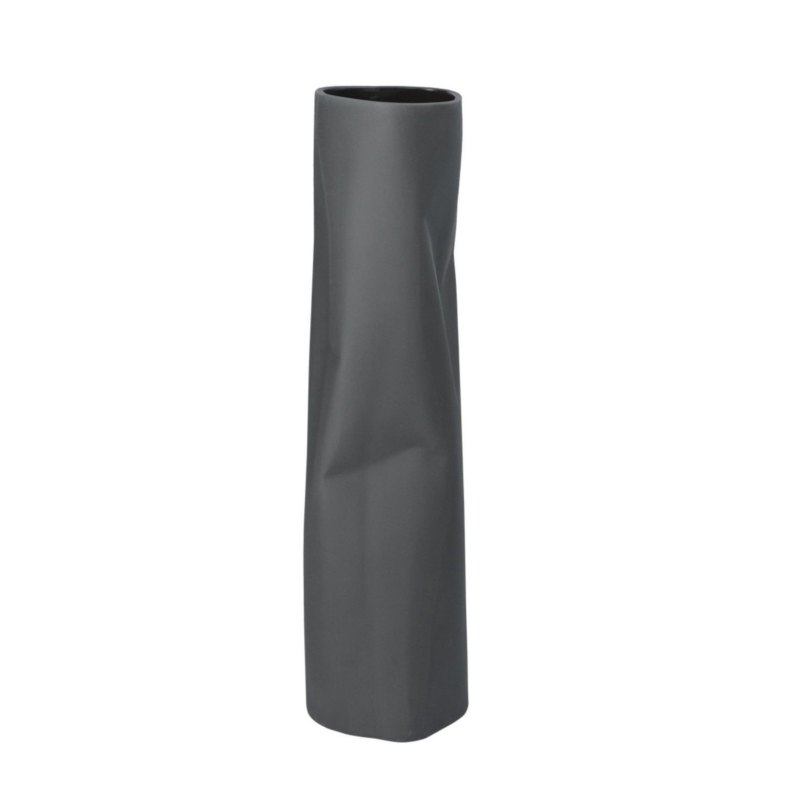 Wazon Pogięty czarny 33 cm Ćmielów