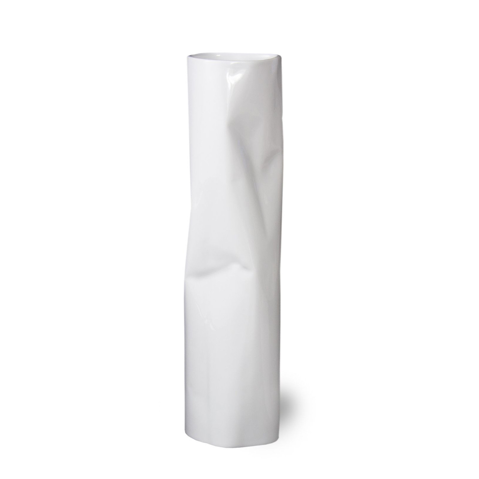 Wazon Pogięty biały 33 cm Ćmielów