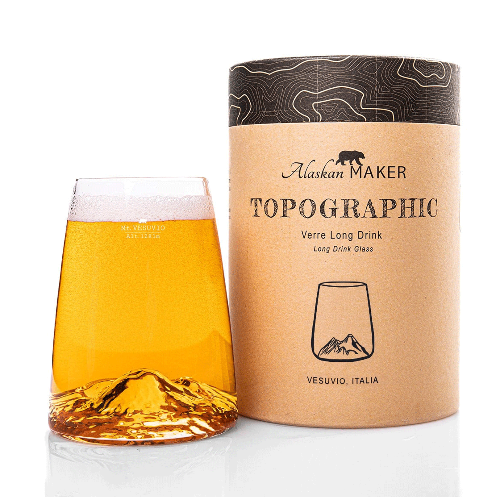 Szklanka Long Drink - Topographic - Vesuvius