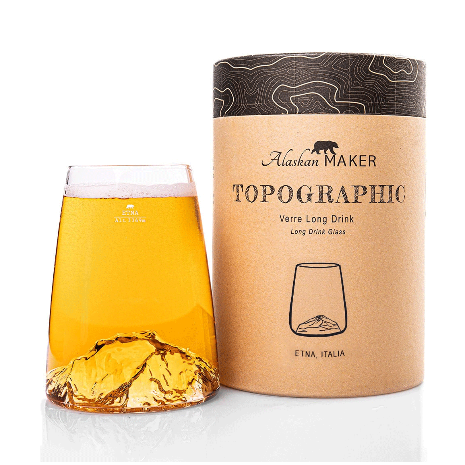 Szklanka Long Drink - Topographic - Etna