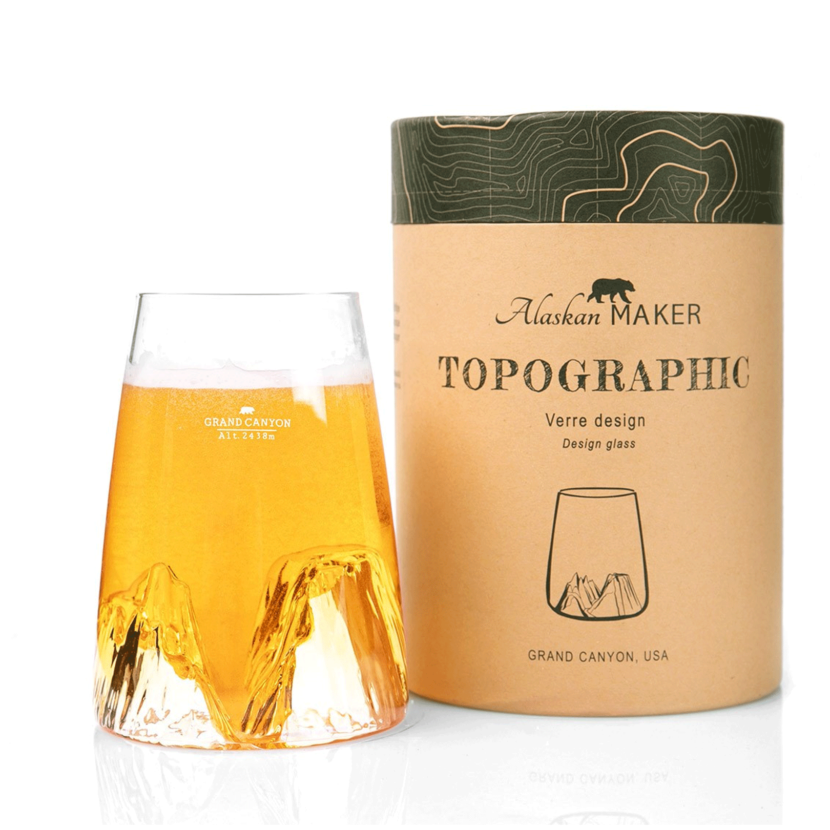 Szklanka Long Drink - Topographic - Grand Canyon
