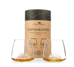 Zestaw 2 szklanek do whisky - Topographic - Tre Cime & Monte Rosa