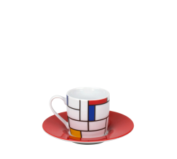 Filiżanka espresso - Hommage to Mondrian czerwony - Könitz