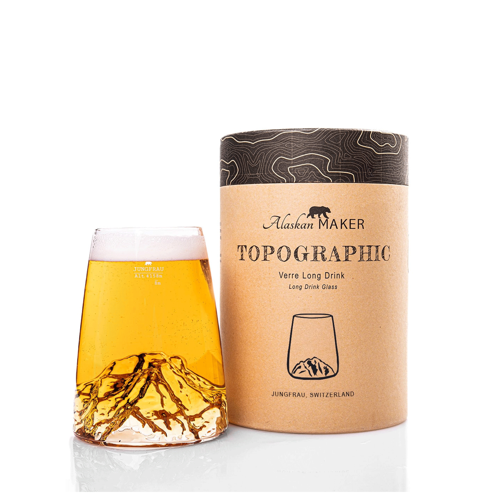 Szklanka Long Drink - Topographic - Jungfrau