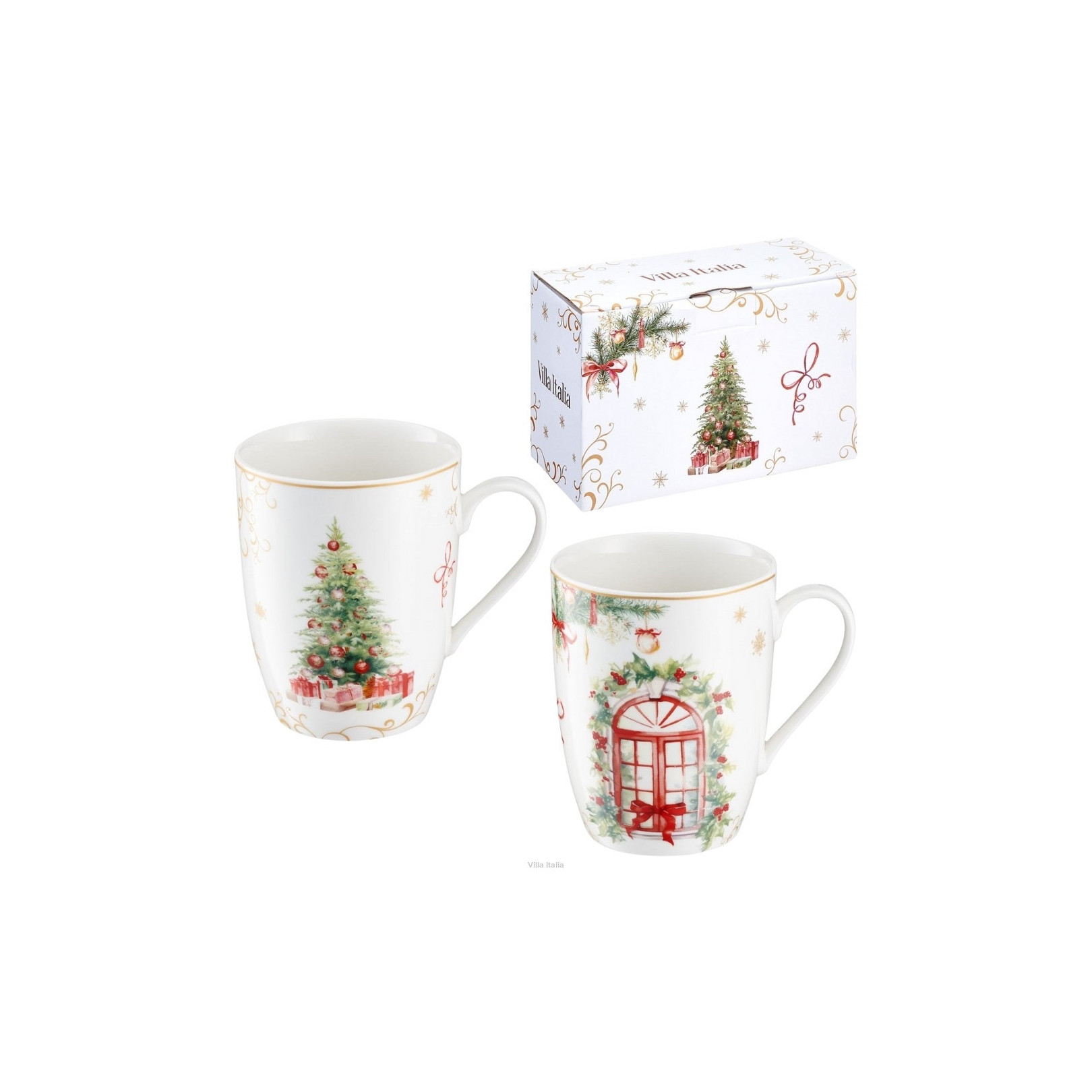 Zestaw 2 kubków świątecznych Christmas Tree Villa Italia