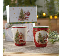 Zestaw 2 kubków świątecznych Santa Claus Villa Italia