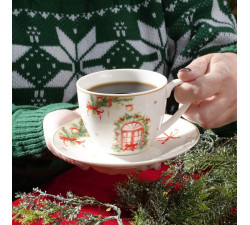 Zestaw 2 filiżanek świątecznych Christmas Tree Villa Italia