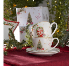 Zestaw 2 filiżanek świątecznych Christmas Tree Villa Italia