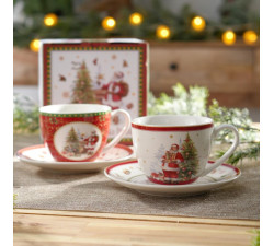 Zestaw 2 filiżanek świątecznych Santa Claus Villa Italia