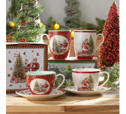 Zestaw 2 filiżanek świątecznych Santa Claus Villa Italia