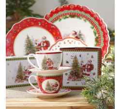Zestaw 2 filiżanek świątecznych Santa Claus Villa Italia