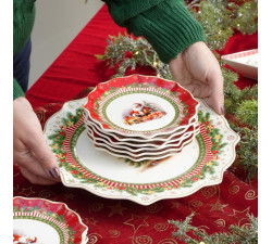 Zestaw talerzy świątecznych do ciasta 7 el. Christmas Tree Villa Italia