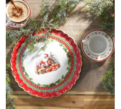 Talerz świąteczny 33 cm Santa Claus Villa Italia