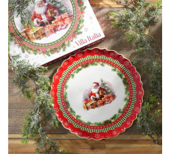 Talerz świąteczny 33 cm Santa Claus Villa Italia