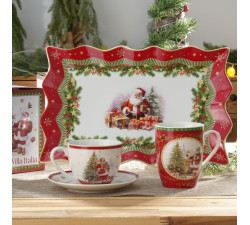 Półmisek świąteczny 35x22 cm Santa Claus Villa Italia