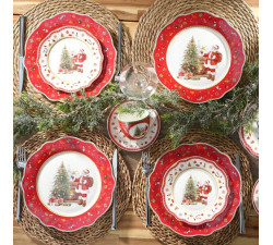 Zestaw talerzy świątecznych do ciasta 7 el. Santa Claus Villa Italia