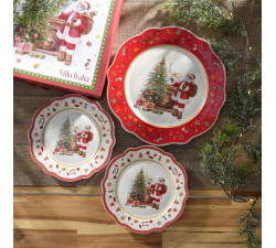 Zestaw talerzy świątecznych do ciasta 7 el. Santa Claus Villa Italia