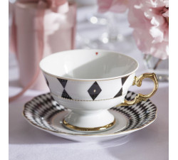 Filiżanka ze spodkiem do herbaty Alaska Dama Kier Ćmielów