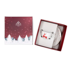 Zestaw śniadaniowy dla 1 os/3 elementy Renifer czerwony Chodzież