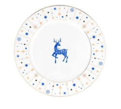 Zestaw śniadaniowy dla 1 os/3 elementy Renifer niebieski Chodzież