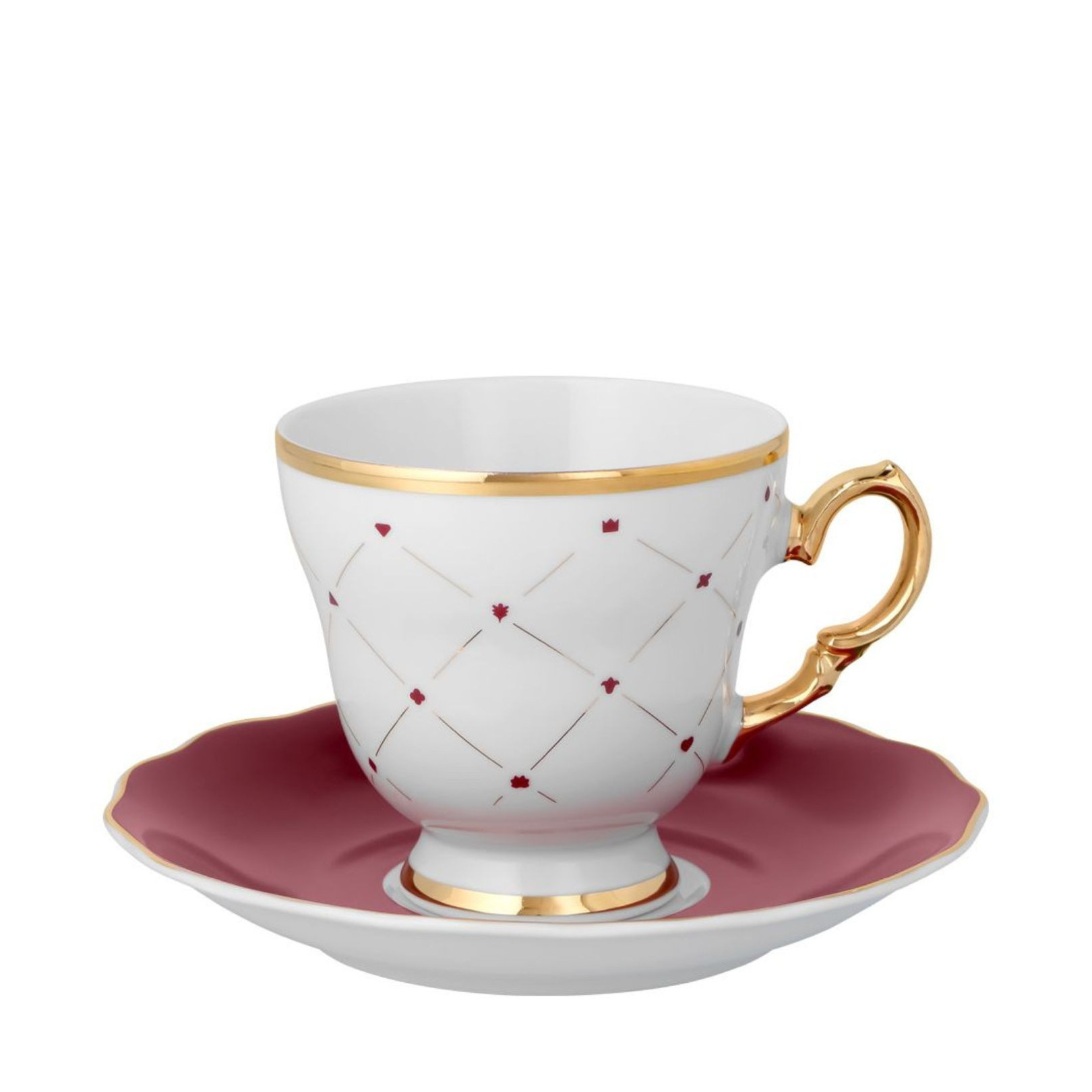 Filiżanka ze spodkiem do kawy Alaska Circus Burgund Ćmielów