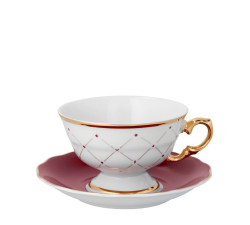 Filiżanka-ze-spodkiem-do-herbaty-Alaska-Circus-Burgund-Ćmielów